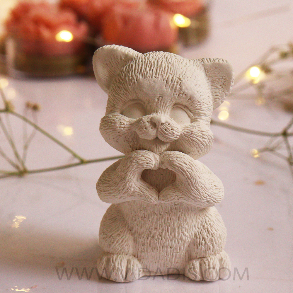 قالب سیلیکونی گربه قلبی