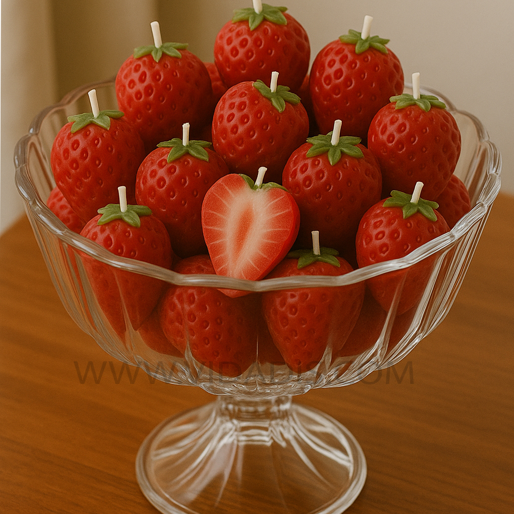 چگونه شمع درست کنیم؟ آموزش شمع توت فرنگی دو رنگ