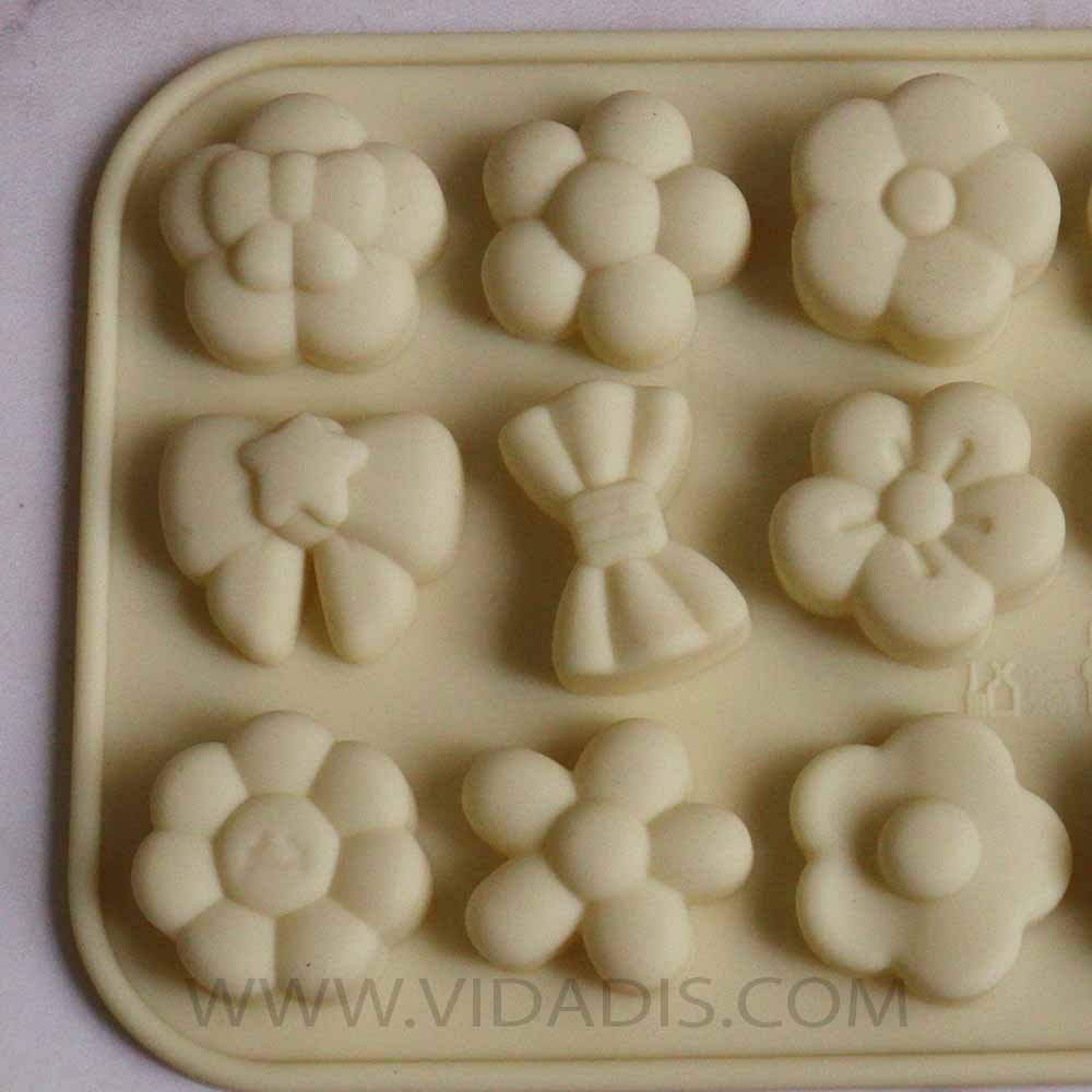 قالب سیلیکونی ورقه ای گل و پاپیون