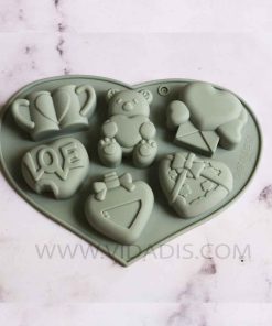 قالب سیلیکونی ورقه ای خرس و قلب