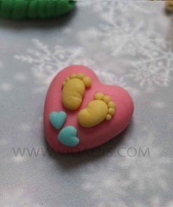 قالب سیلیکونی قلب طرح پای نوزاد