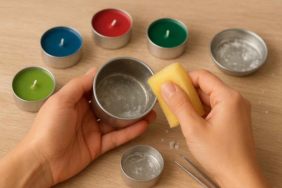 مراحل تمیز کردن ظروف شمع سازی در 4 بخش