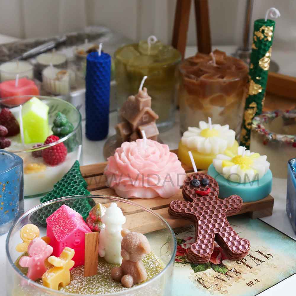 نمونه کار هنرجویان دوره شمع سازی حضوری ویدادیس